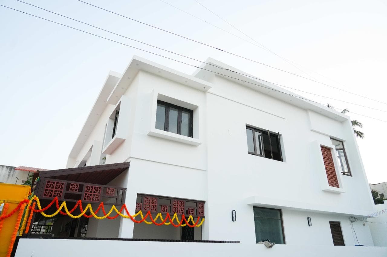 The clinic garlanded with marigolds on opening day